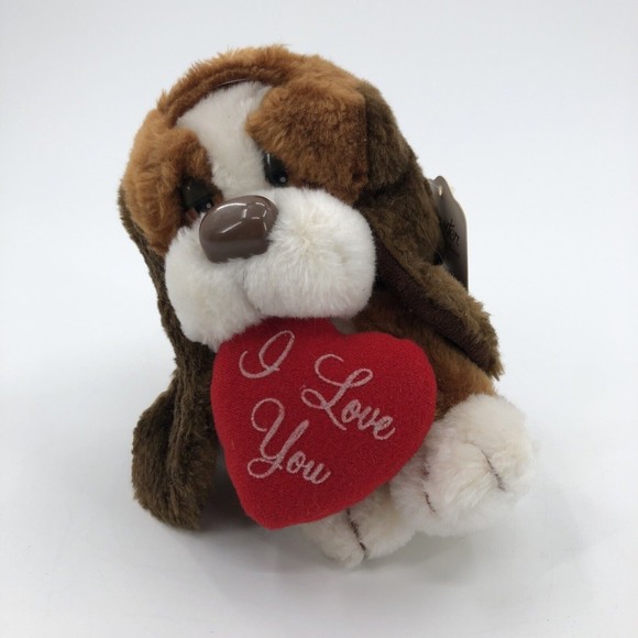 Vtg Russ Baxter Bashful Basset Hound Dog Plush Stuffed I Love You Valentine  8